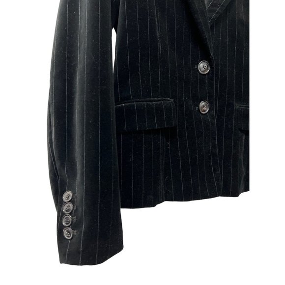 H&M Velvet Jacket Black Pinstripe Blazer - Picture 2 of 7